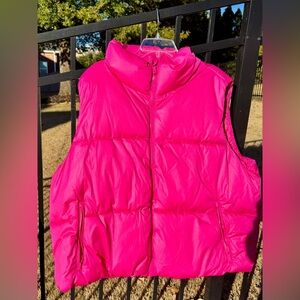 Bright Pink Quilted Puffer Vest: Size 3X Old Navy